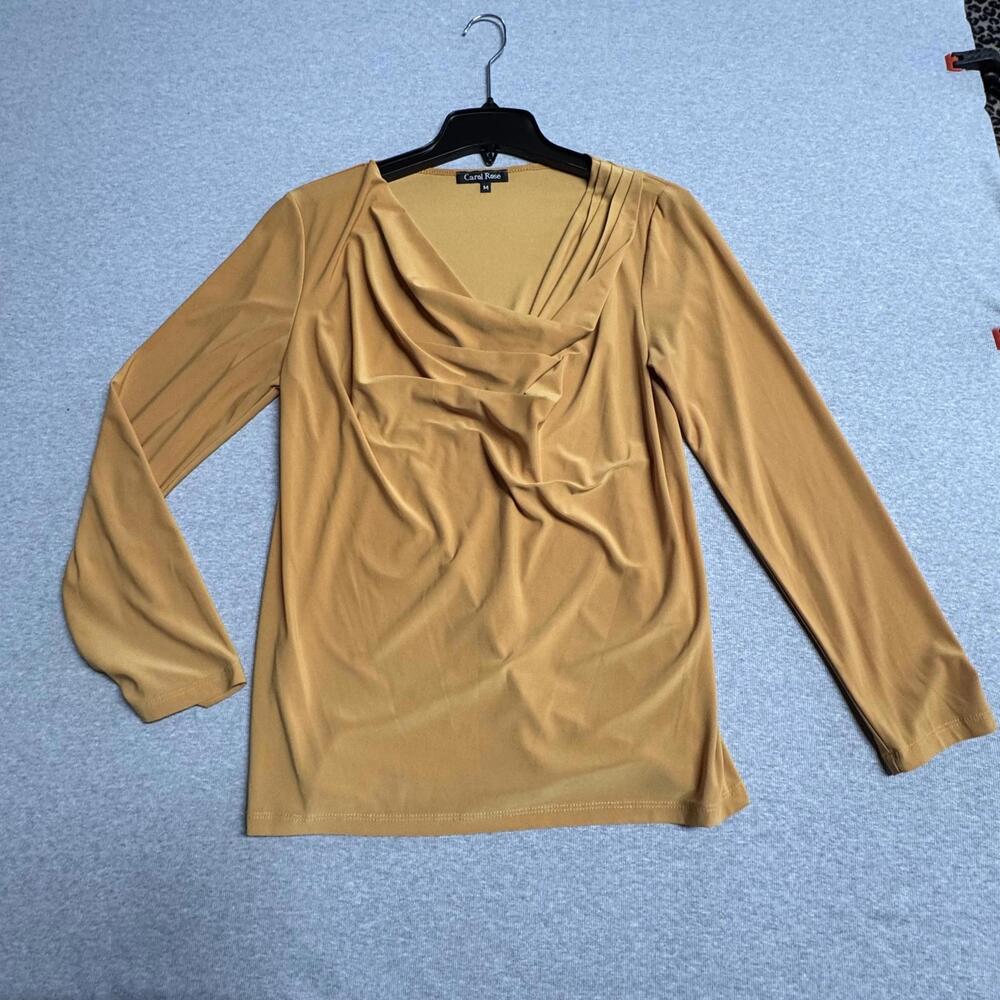 Carol Rose Women's Long Sleeve Top Medium Mustard Yellow